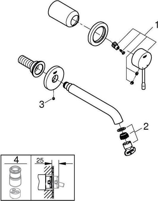 Produktbild Grohe 2-Loch-Waschtischbatterie ESSENCE