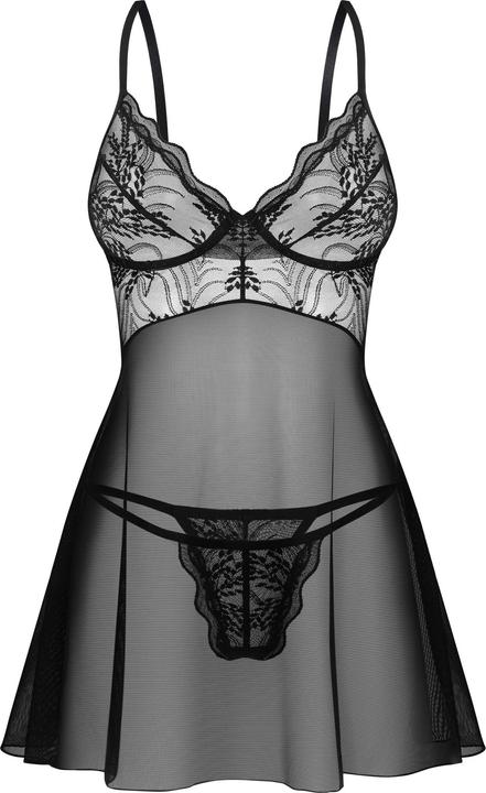 Actual product image Obsessive Perisia Babydoll & Thong - Black (XXL)