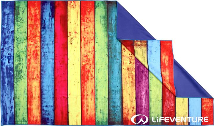 Lifeventure Recycled SoftFibre Trek Towel, Striped Planks, Giant (150 x 90 cm)