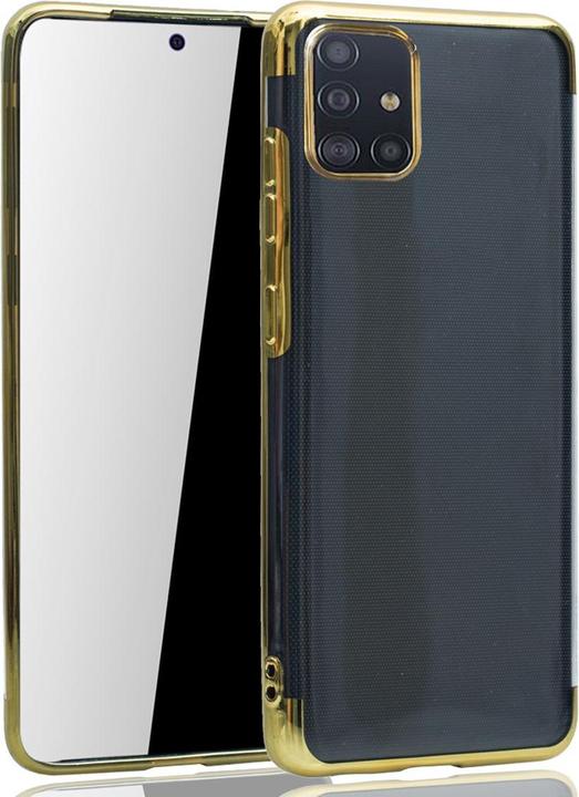 Produktbild König Design Handyhülle für Samsung Galaxy A51 Schutzcase Backcover Bumper Etuis Rahmen Gold (Samsung Galaxy A51)