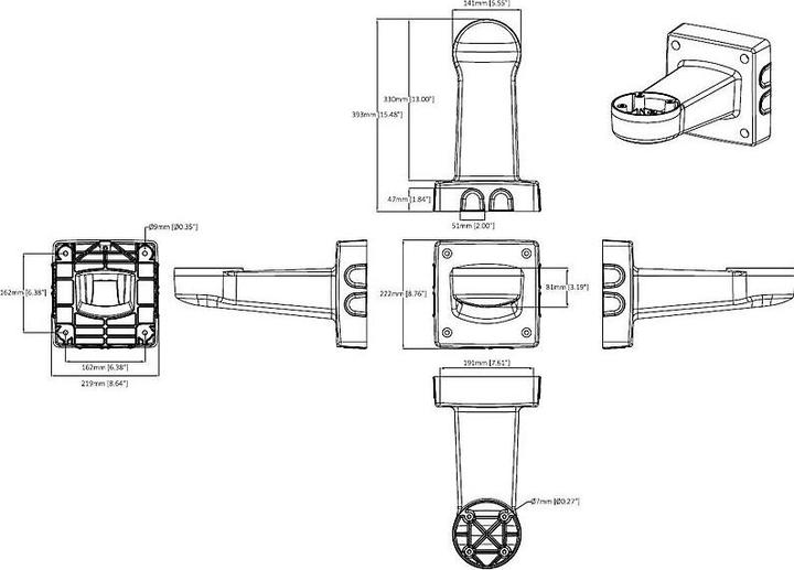 Actual product image Axis T94J01A Wall mount (Mounting kit)