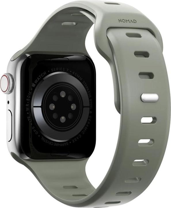 Produktbild Nomad Sport Slim Gurt M/L für Apple Watch Ultra (49 mm) 8/7 (45 mm)/6/SE/5/4 (44 mm)/3/2/1 (42 mm) Salbei (Reifen)