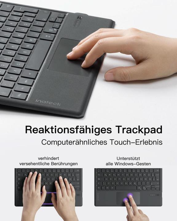 Produktbild Inateck Keyboard Surface 02027 gray (KB02027 gray) (DE, Kabelgebunden)