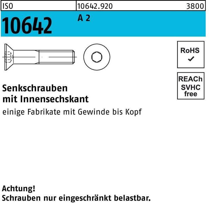 Actual product image Countersunk screw ISO 10642 hexagon socket M 8 x 60 A 2 (100 Screws per piece)