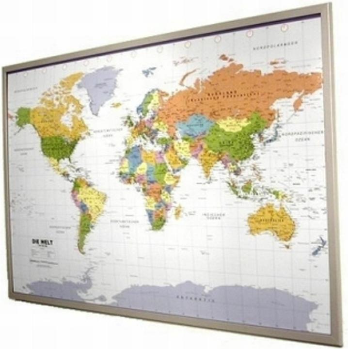 Immagine prodotto Mappamondo politico su bacheca in sughero (90 x 60 cm)