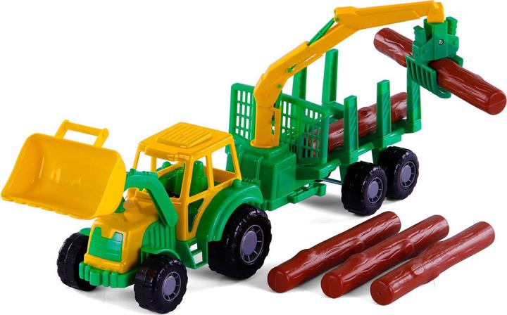 Produktbild Polesie Cavallino Junior Traktor mit Krananhänger und Holz, 46c