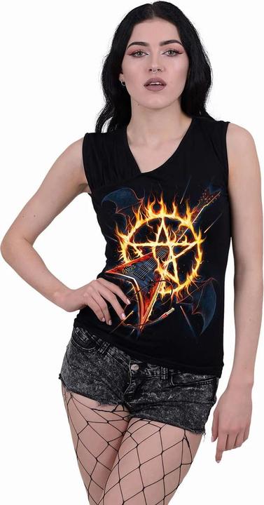 Immagine prodotto Spiral Donna/Ladies Hot Metal Heart Ribs Gathered Shoulder Sleeveless Gilet Top (S)