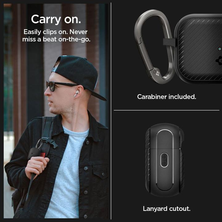 Image du produit Spigen MAG ARMOR MAGSAFE Apple AIRPODS PRO 1 / 2 MATTE BLACK (Sac pour écouteurs)