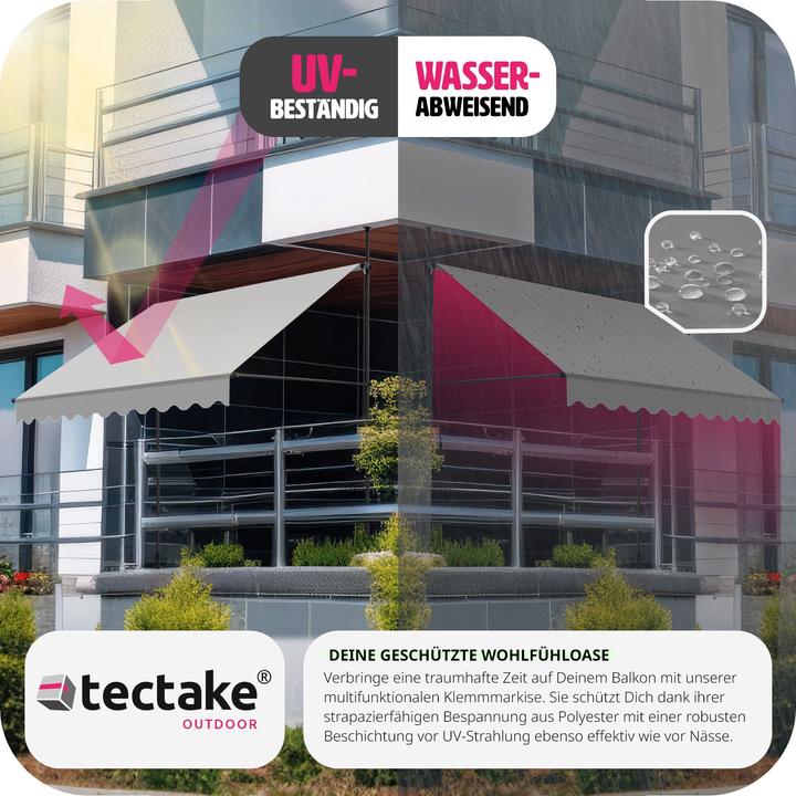 Actual product image tectake Klemmmarkise (2.50 m)