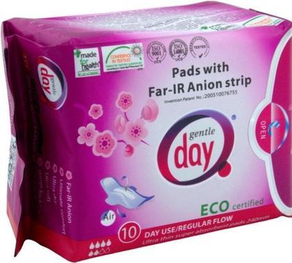 Produktbild Gentle Day Pads With Far-Ir Anion Strip Sanitary Napkins For The Day From Anion Stripe Eco 10Pcs (10 x)