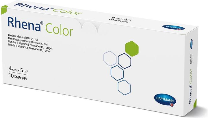 Actual product image Rhena Color Elastische Binden 4cmx5m rot offen