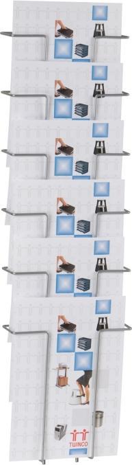 Actual product image Twinco Brochure holder H774xW235xD75mm Number of compartments 6 wire (A4)