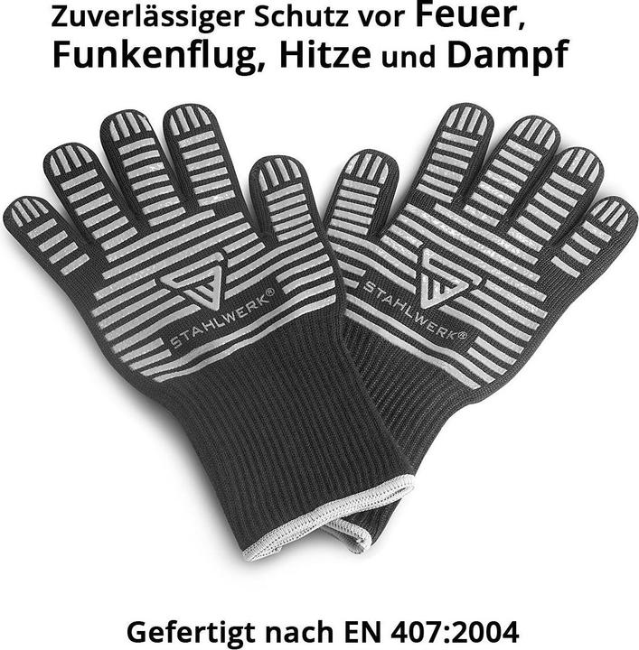 Actual product image Stahlwerk Heat-resistant gloves up to 800°C EN 407:2004 made of ARAMID fabric (One size)