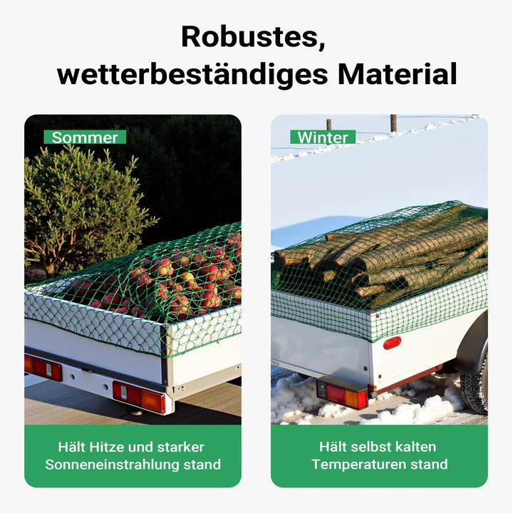 Immagine prodotto Wiltec Rete di fissaggio del carico 5x3m Verde Gabbia per bordi del rimorchio Resistente alle intemperie