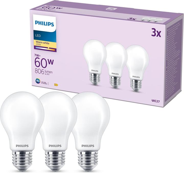 Immagine prodotto Philips Lampadine LED (E27, 7 W, 806 lm, 3 x, E)