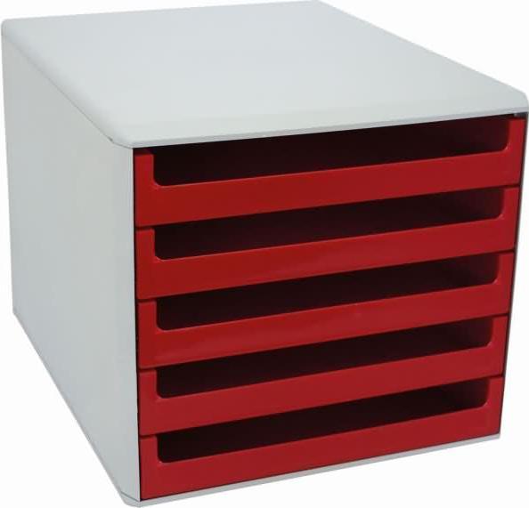 Actual product image Metzger&Mendle M&M drawer box red DIN A4 with 5 drawers (C4)