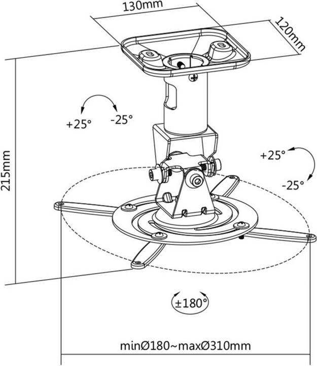 Actual product image myWall Projector ceiling mount (Ceiling)