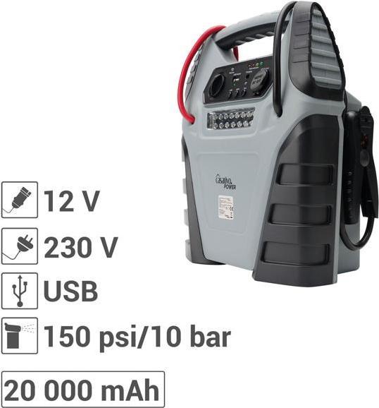Produktbild Casativo 5-in-1 Powerbank mit Starthilfefunktion und Luftkompressor (1000 A, 20000 mAh)