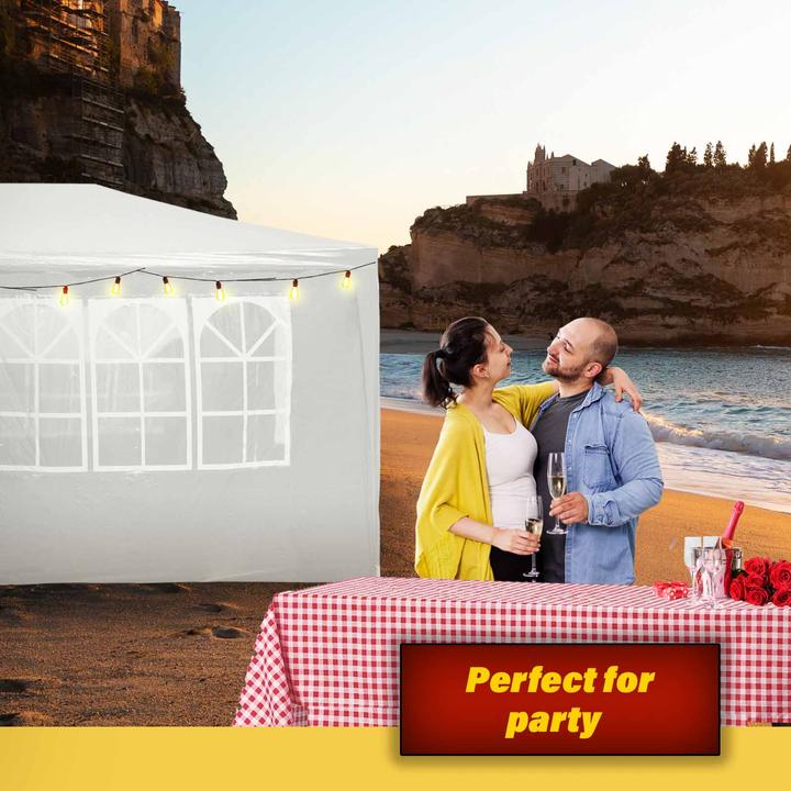 Produktbild Wiltec Pavillon 3x6m in Weiss mit UV-Schutz 50+ Gartenpavillon Partyzelt Camping (600 cm, 300 cm)