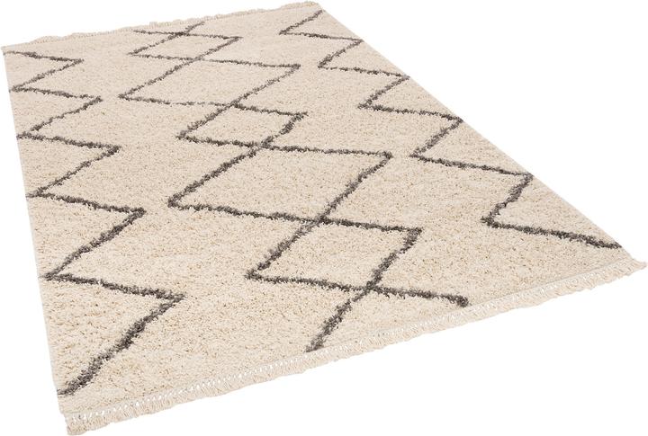 Produktbild Pergamon Hochflor Langflor Shaggy Teppich Casablanca Rauten (80 x 160 cm)