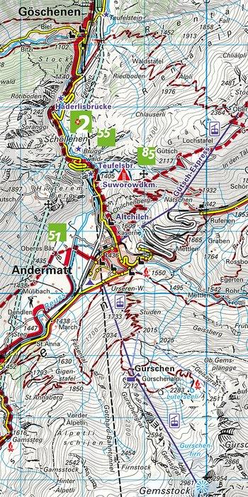 Produktbild Wanderkarte 33 Andermatt - Surselva