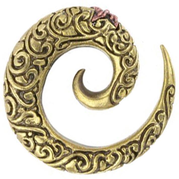Image du produit Star Piercing Spirale d'extension dorée gravée avec étoile (Laiton, Cuivre)