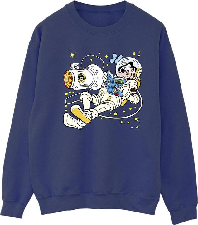 Actual product image Disney Womens/Ladies Goofy Reading In Space Sweatshirt (L)
