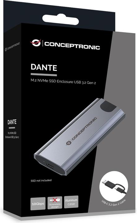 Produktbild Conceptronic SSD Gehäuse M-Key M.2 ->M/B+M-Key USB3.2 10Gb/s (M.2)