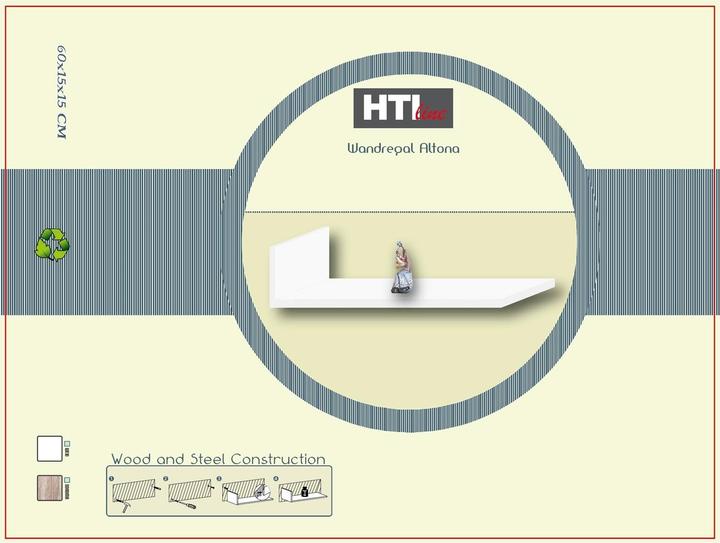 Produktbild HTI-Line Wandregal (60 x 15 x 15 cm)