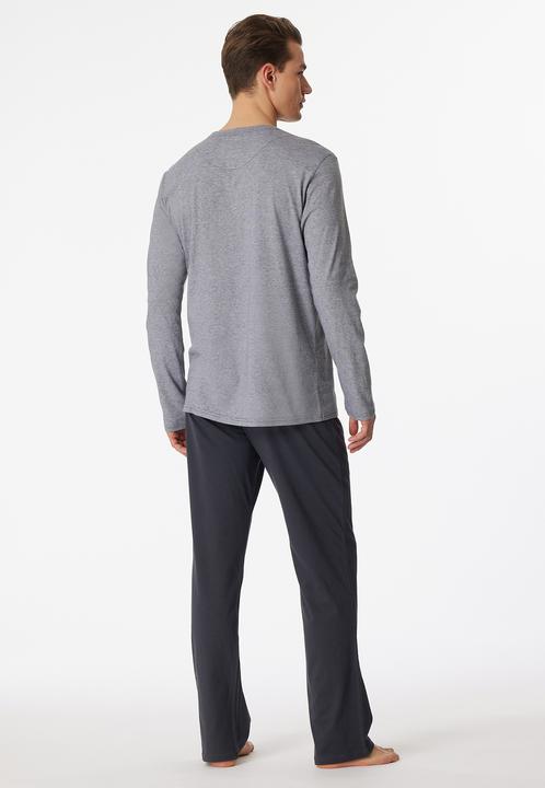 Produktbild Schiesser langer Herren Pyjama / Schlafanzug mit Knopfleiste (64)