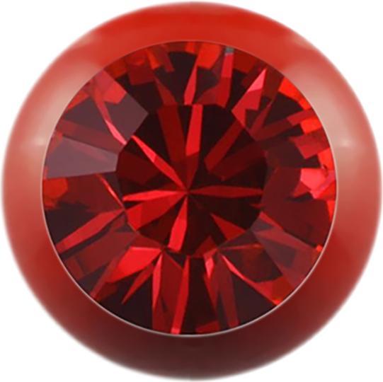 Star Piercing Micro Kugel Fire Red mit Swarovski rot (ohne Messing, Chirurgenstahl 316L)