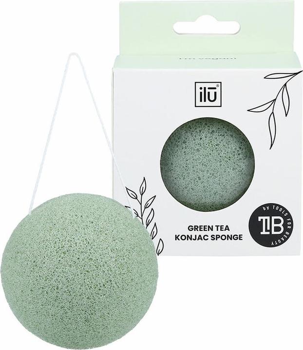 Actual product image Tools for Beauty T4B Ilu Konjac Makeup Sponge with Cord - Green