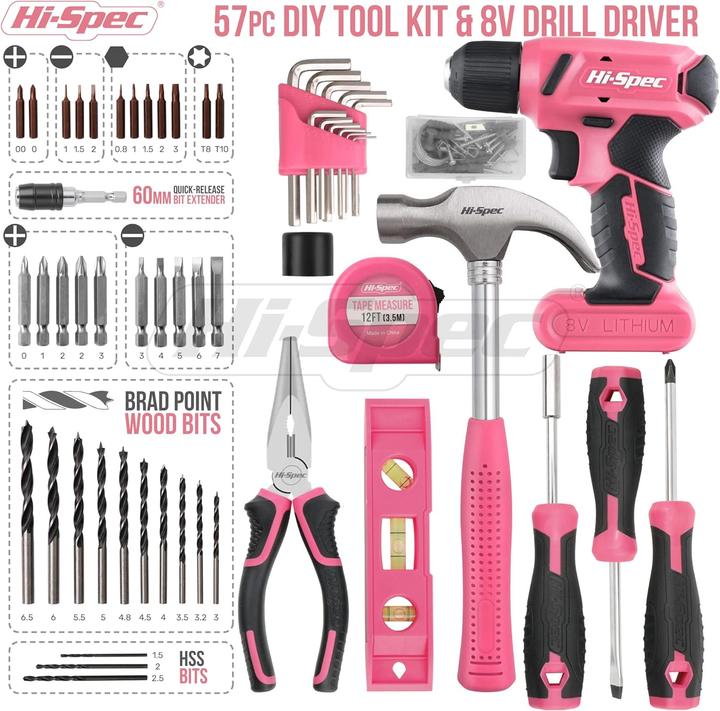 Produktbild HI 58-teiliges Heimwerkerset Pink