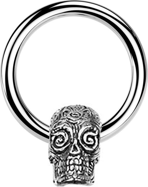 Immagine prodotto Star Piercing Anello di chiusura argento Giorno dei Morti Teschio argento (Acciaio chirurgico 316L/ottone)