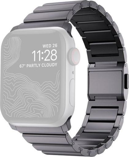 Actual product image Nomad Bracelet Aluminium Apple Watch Gray (21.5 mm, Aluminium, Stainless steel 316, grade N52 magnet)