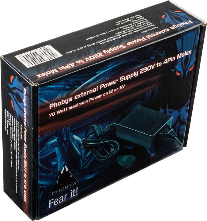 Image du produit Phobya Alimentation électrique externe 230V sur 4Pin Molex (70 W)