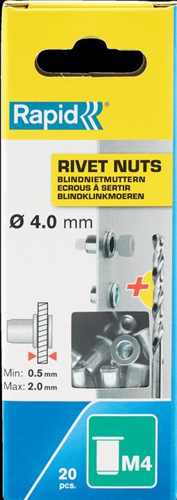 Actual product image Rapid M4 blind rivet nuts