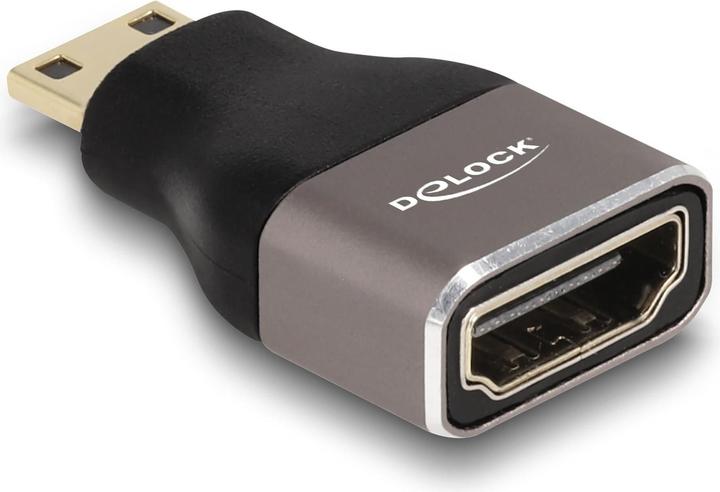 Produktbild Delock HDMI Adapter Mini-C Stecker zu A Buchse 8K 60 Hz grau Metall (Mini HDMI, 3.50 cm)