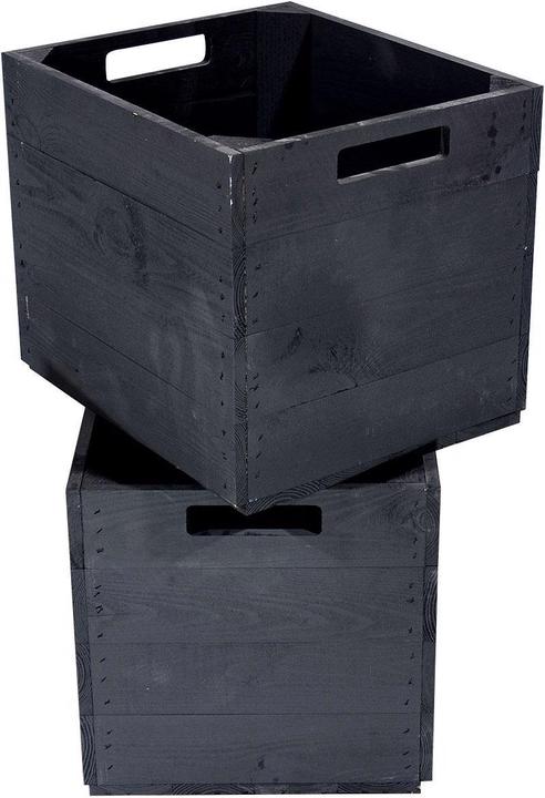 Actual product image Holz Zollhaus Storage Box Vintage Black 33 x 38 cm (32.5 x 32.5 x 37.5 cm, 39.61 l)