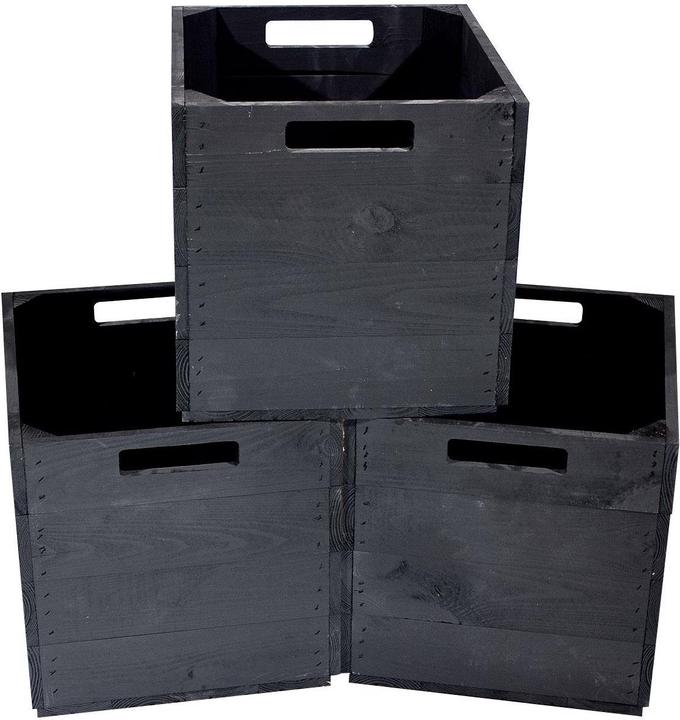 Actual product image Holz Zollhaus Storage Box Vintage Black 33 x 38 cm (32.5 x 32.5 x 37.5 cm, 39.61 l)