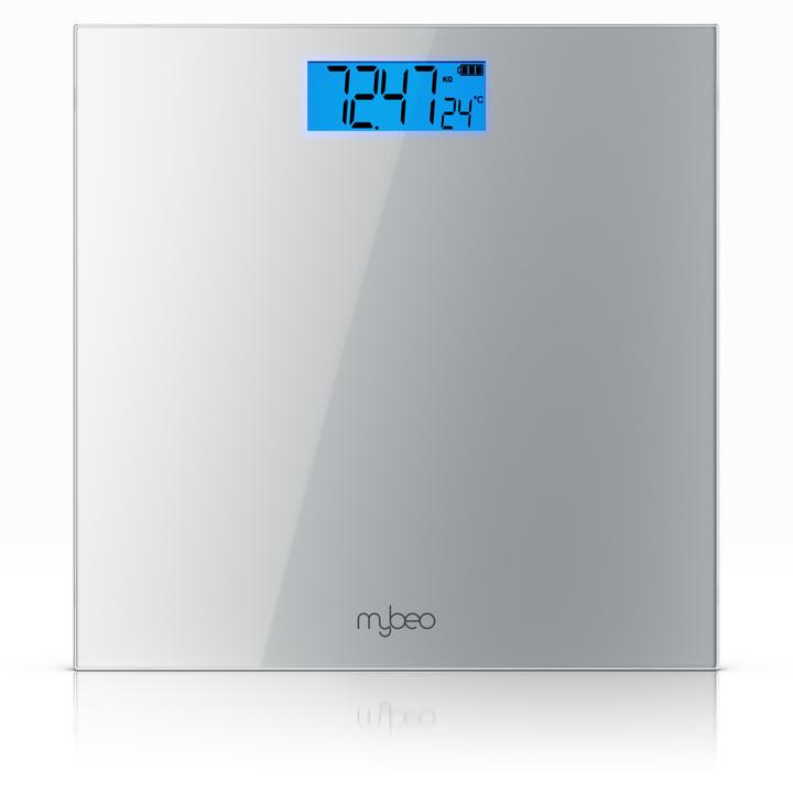 Produktbild Mybeo Digitale Waage für Personen, grosse Trittfläche aus 6mm Sicherheitsglas, Personenwaage, Digitalwaage (180 kg)