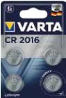 Produktbild Varta Knopfzelle (4 Stk., CR2016, 87 mAh)