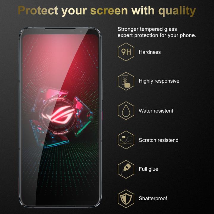 Immagine prodotto Cadorabo Vetro di protezione del display (3 Pezzo/i, Asus ROG Phone 5)