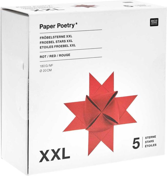 Produktbild Rico Design Fröbelsterne XXL (180 g/m², 5 x)