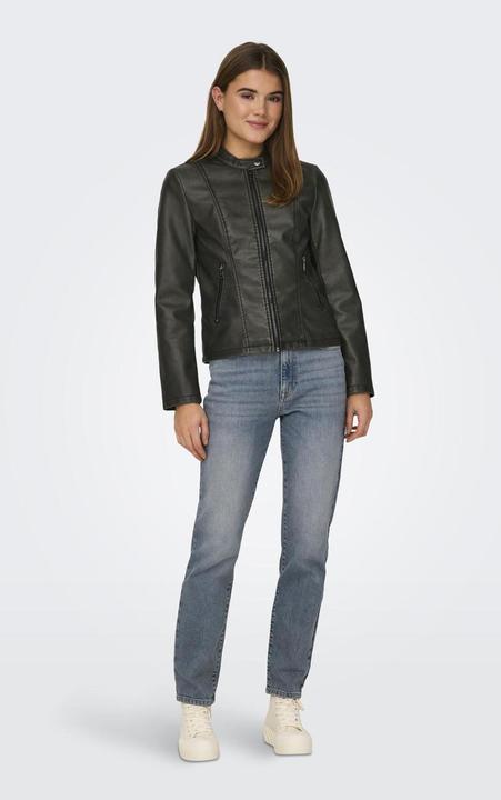 Image du produit Only Col en bande Veste de motard Veste en cuir synthétique (S)
