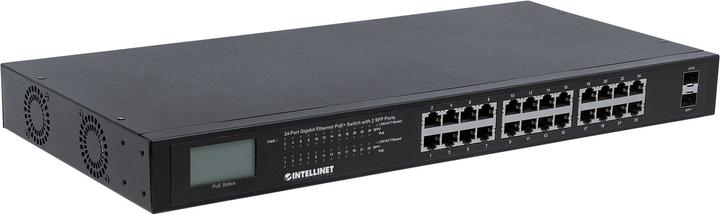 Image du produit Intellinet Commutateur Gigabit Ethernet PoE+ avec 2 ports SFP et écran LCD (24 Ports)