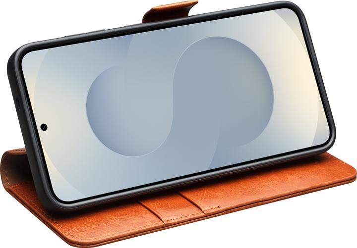 Image du produit QiAlino Fourre Flip cuir véritable avec fermeture magnétique clair (Samsung Galaxy S25)