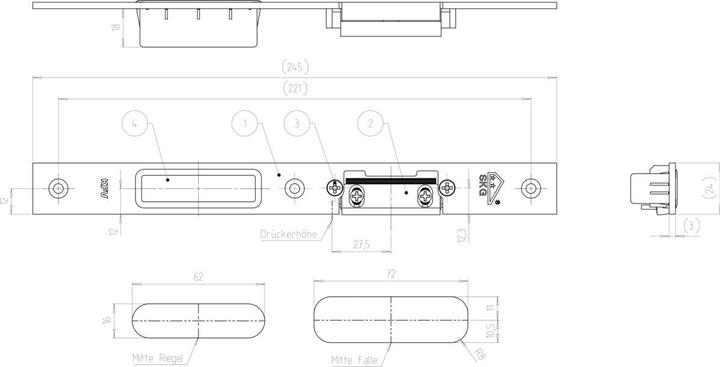 Produktbild KFV Flachschliessblech FSB 8050-03 (Türgriff)