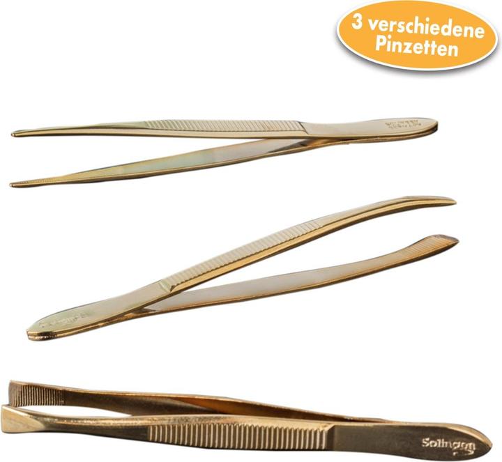 Immagine prodotto Deeelbasics Pinzette Solingen, placcate in oro, set di 3