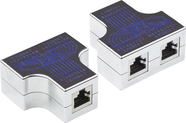 Image du produit Good Connections Adaptateur modulaire en T, 1x RJ45 femelle vers 2x RJ45 femelles, affectation 1:1